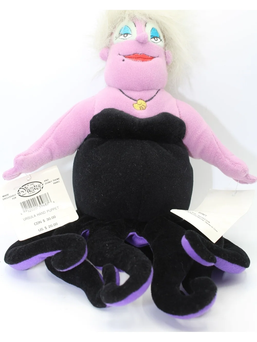 VTG Disney Store The Little Mermaid URSULA HAND PUPPET 14